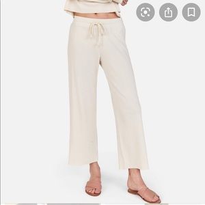 MATE the Label Organic Wide Leg Thermal Pants, bone, size XS, BRAND NEW!